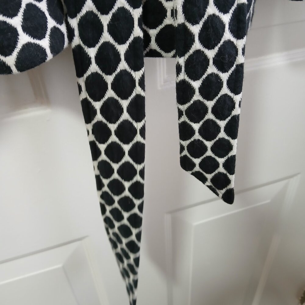 David Brooks Black and White Honeycomb Polka Dot Lightweight Trench Coat Size XL - Picture 4 of 9